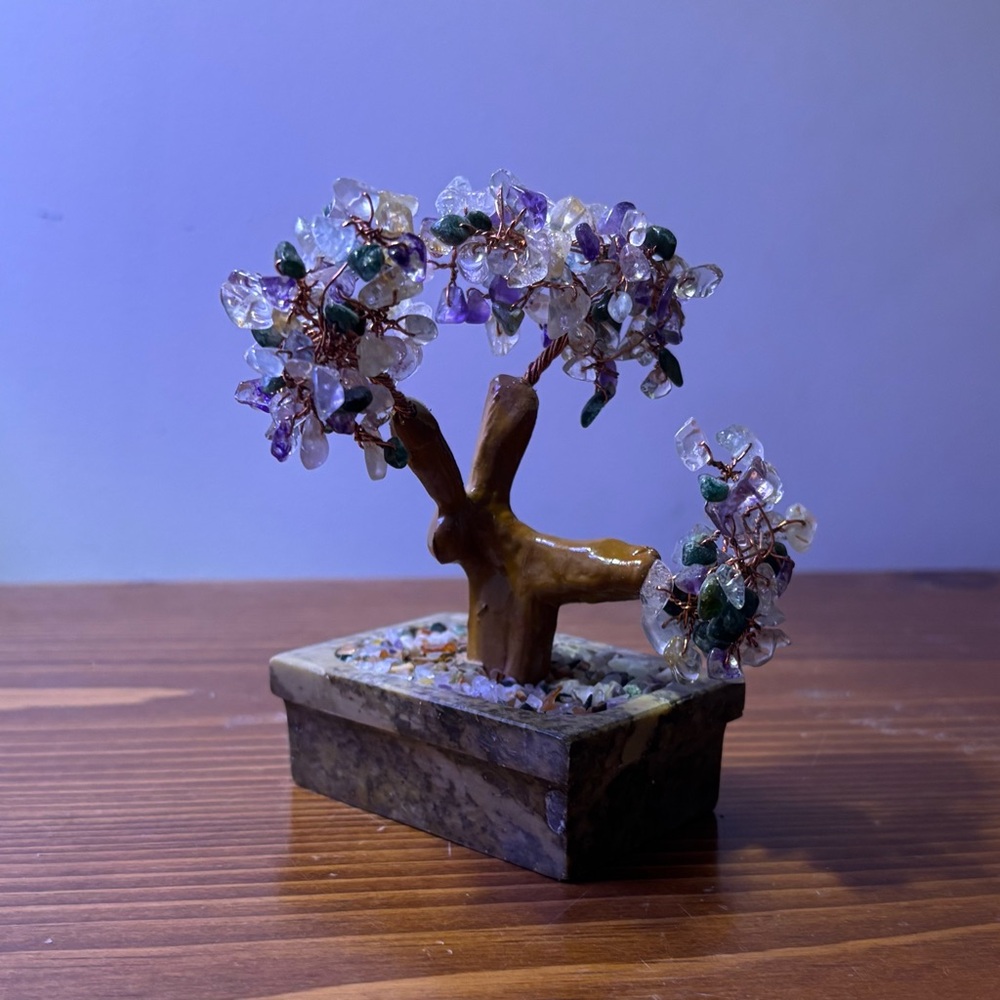 Crystal Gemstone Bonsai Tree Sculpture